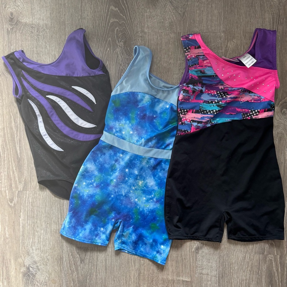 More Than Magic Girls' Gymnastics Leotard Set — Purple, Blue, Pink, Black